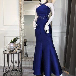 Navy Blue Formal Evening Prom Dress Gown